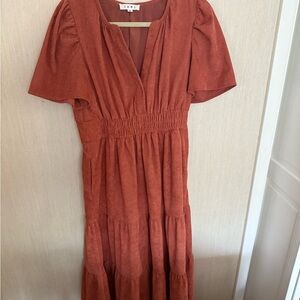 THML Terracotta Corduroy Dress